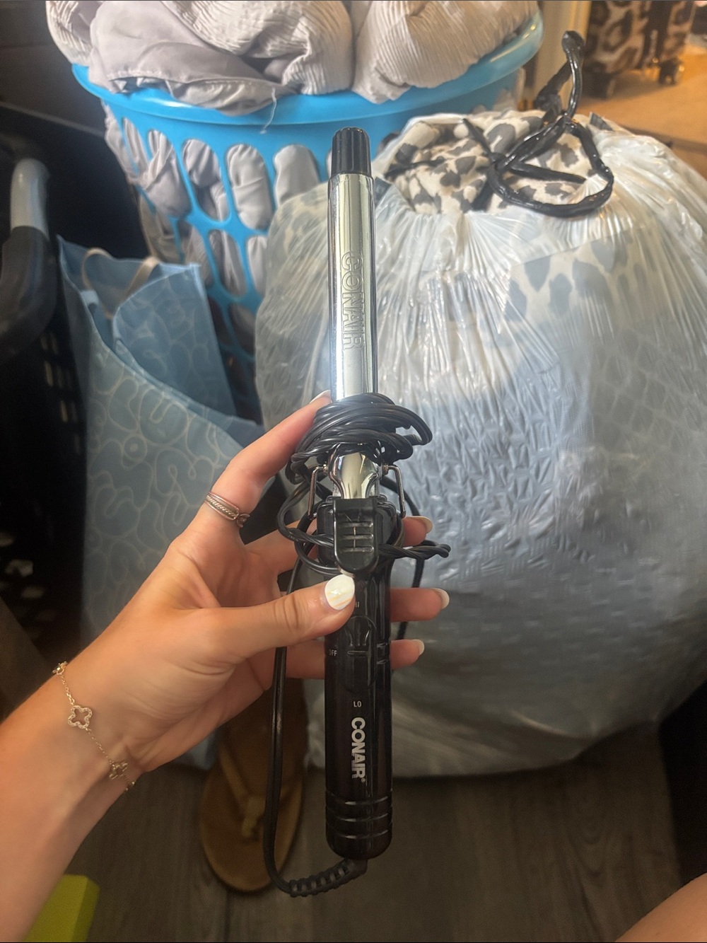 Conair Silver Barrel Curling Wand - Black Handle